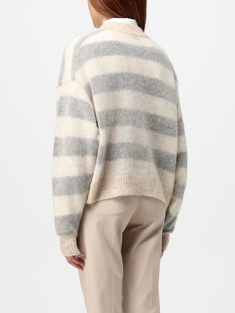 Giglio Cardigan Brunello Cucinelli In Misto Lana A Righe