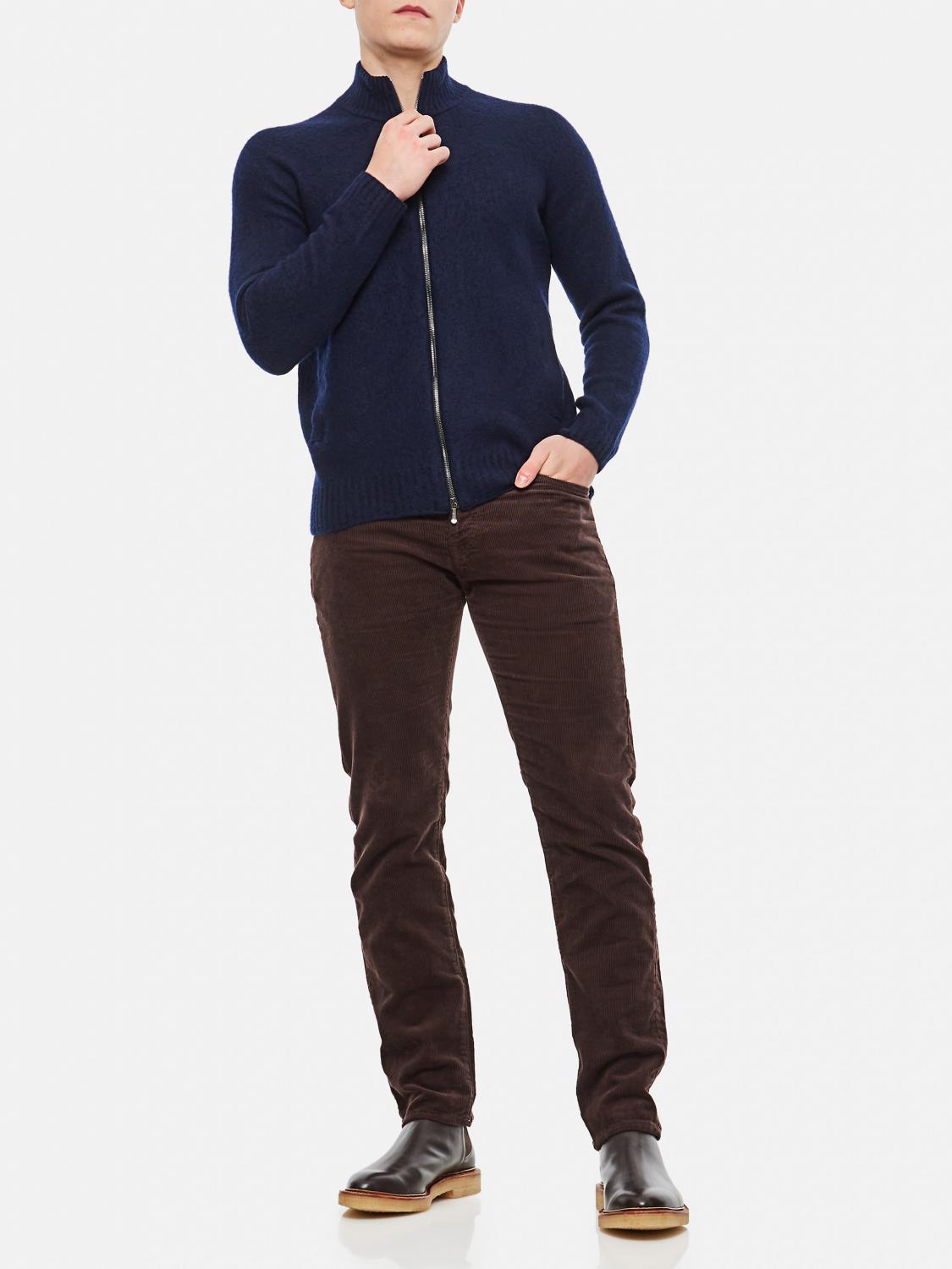 Giglio Cardigan Con Zip Drumohr In Lana Merino Extrafine