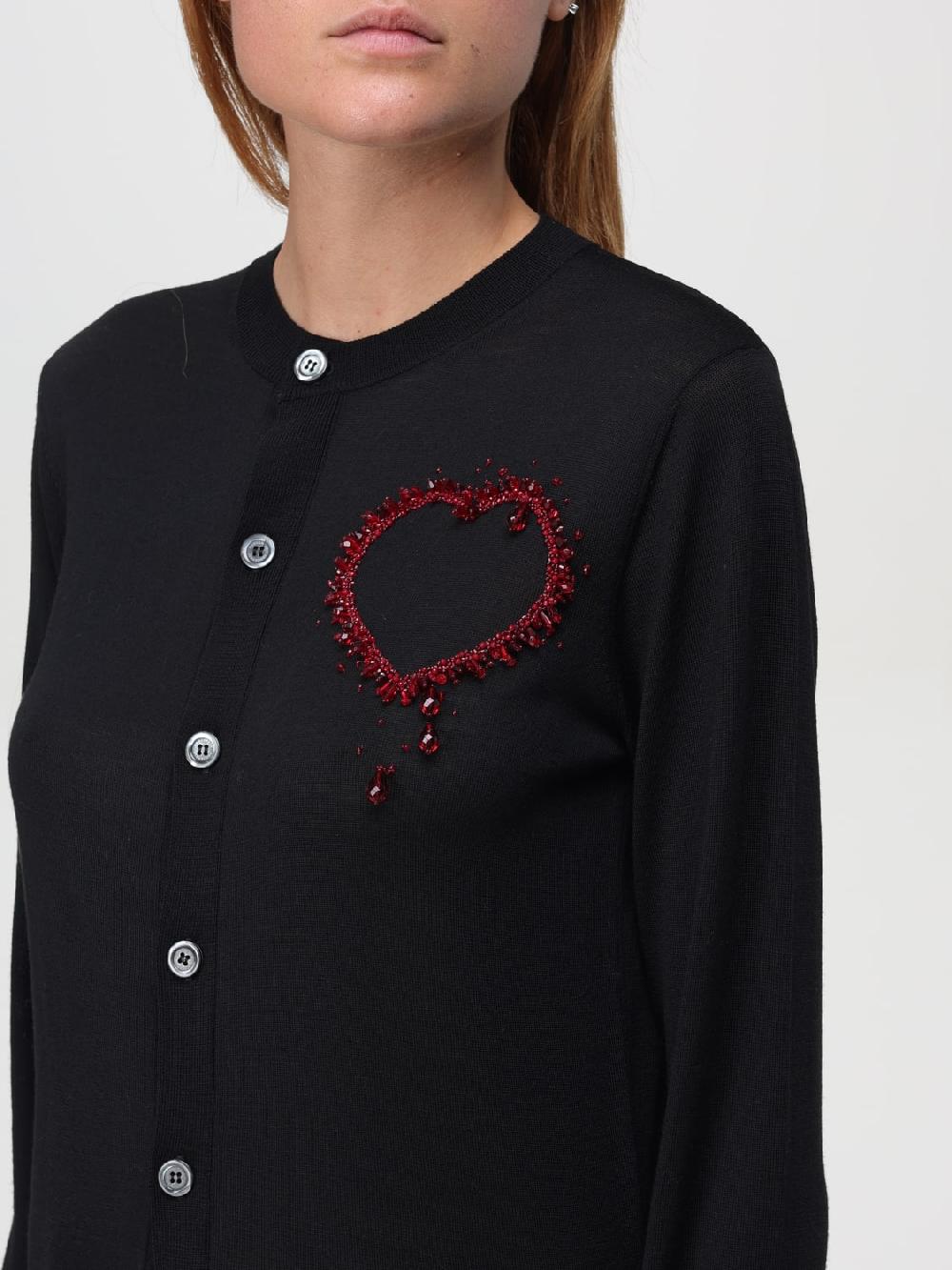 Giglio Cardigan Dsquared2 In Lana Con Cuore Di Cristalli