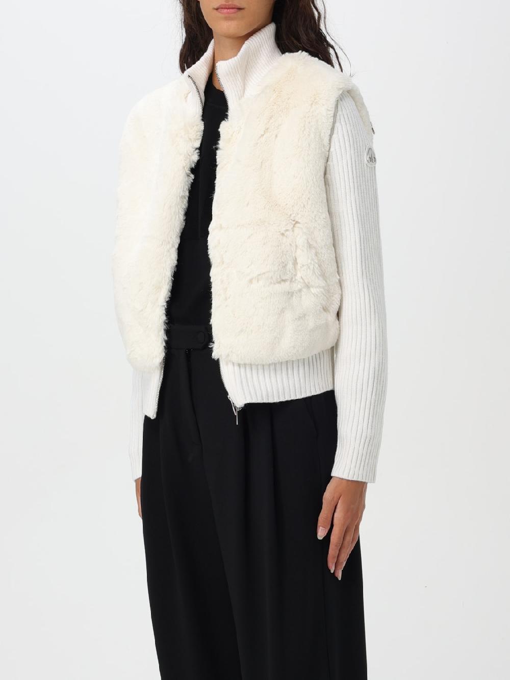 Giglio Cardigan Moose Knuckles In Pelliccia Sintetica E Maglia
