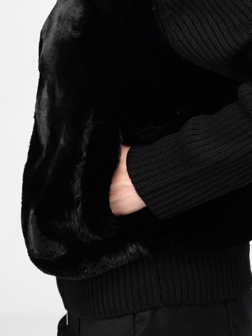 Giglio Cardigan Moose Knuckles In Pelliccia Sintetica E Maglia