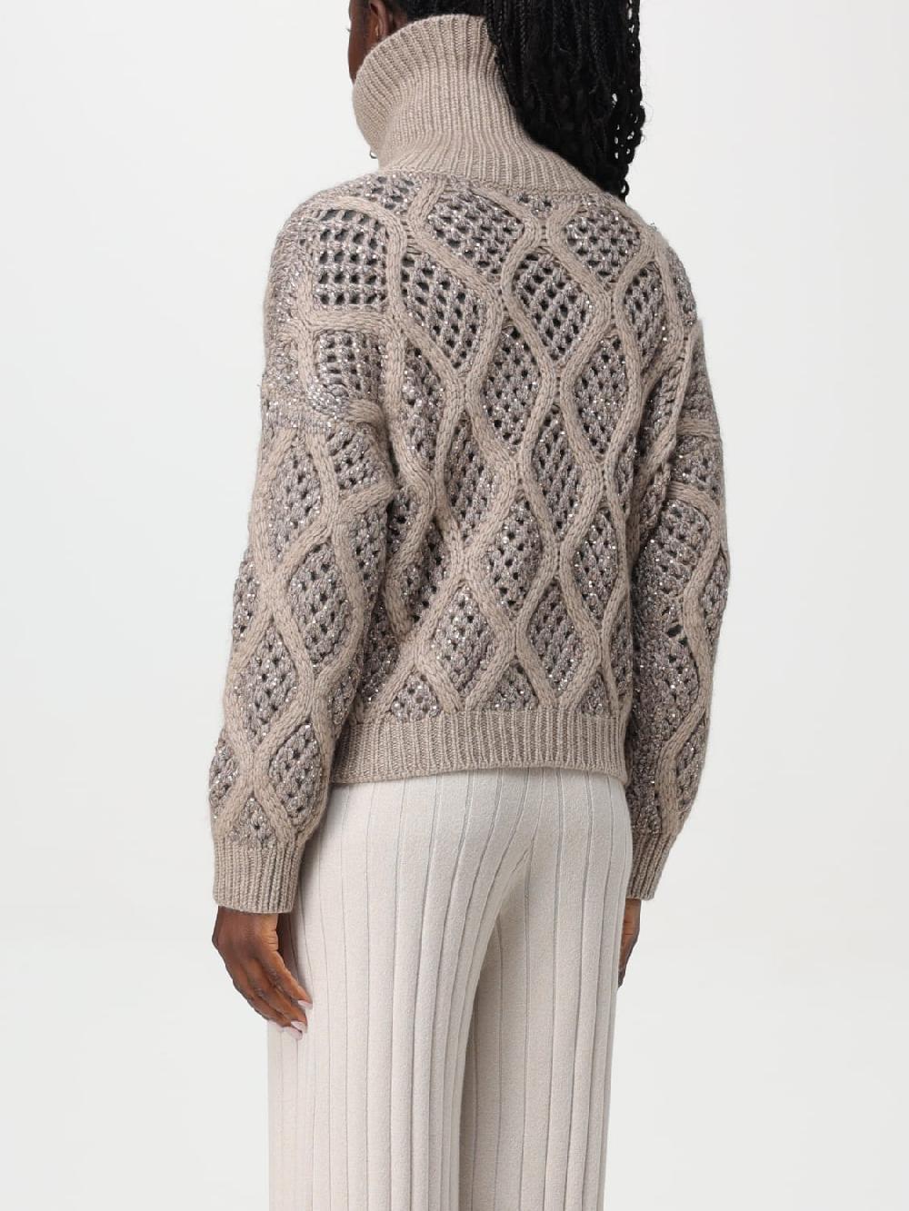 Giglio Cardigan Traforato Con Zip Brunello Cucinelli