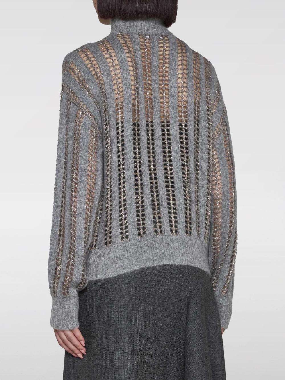 Giglio Cardigan Traforato Con Zip Brunello Cucinelli