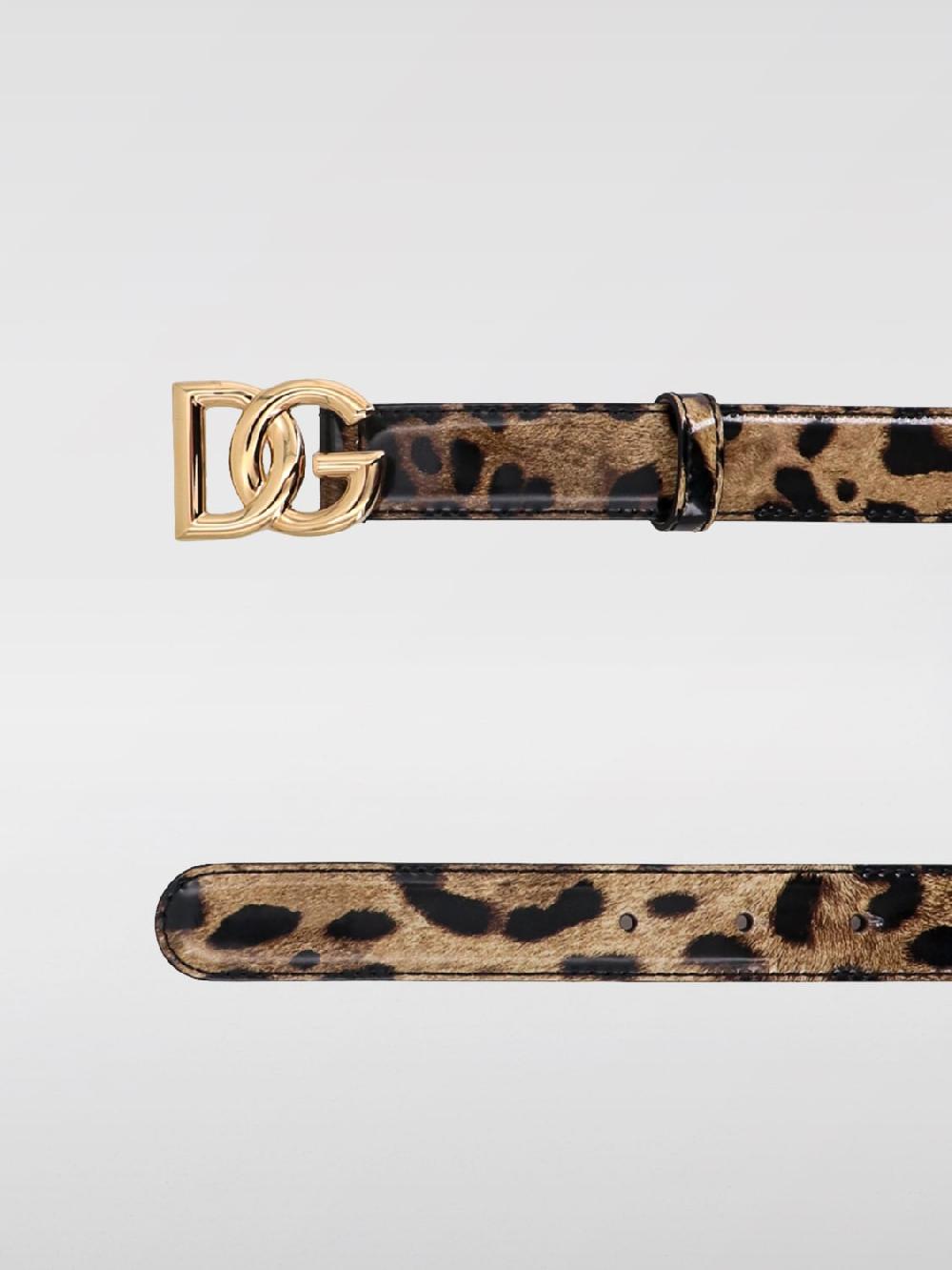 Giglio Cintura DG Dolce & Gabbana In Vernice Stampa Animalier