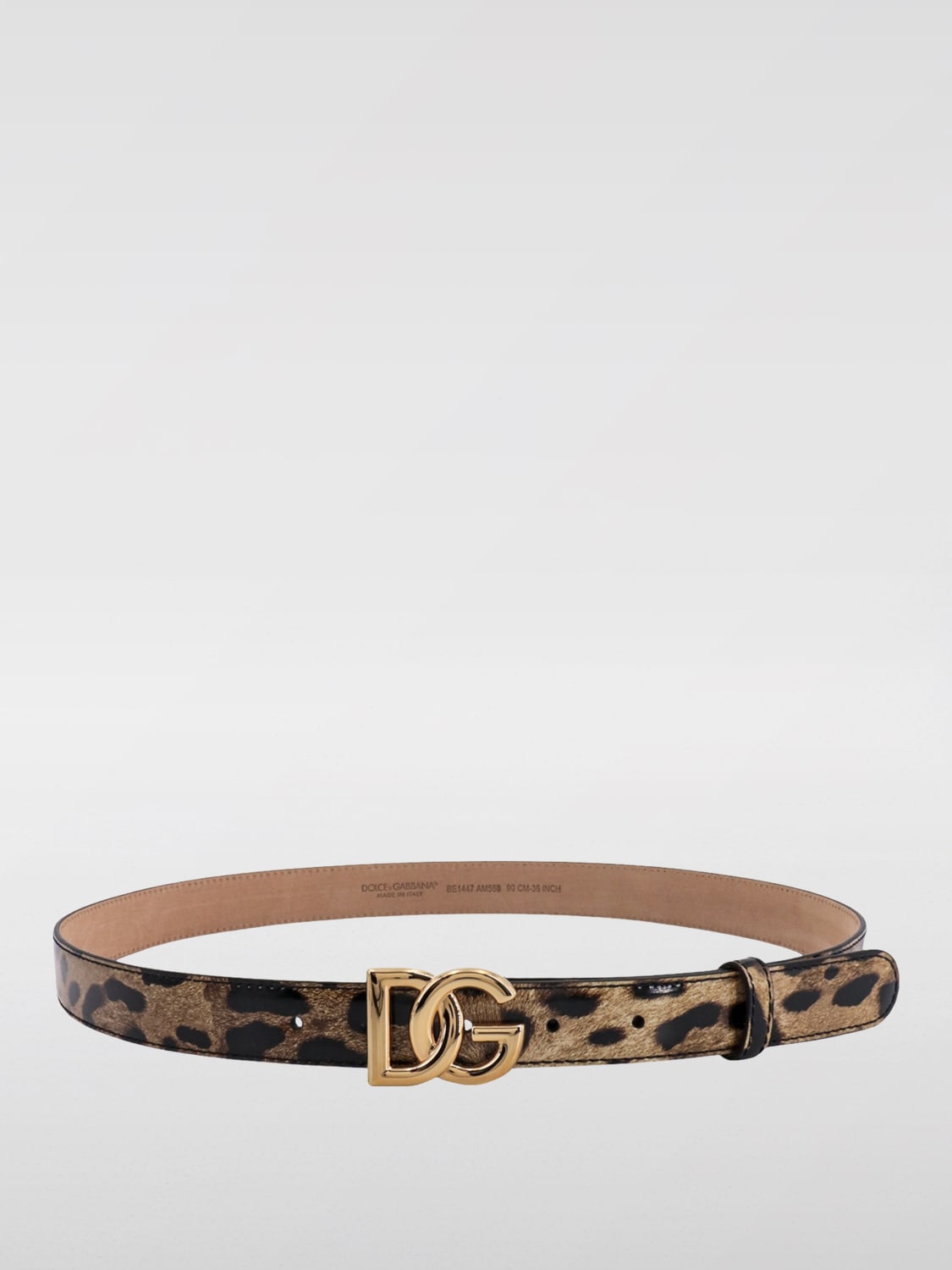 Giglio Cintura DG Dolce & Gabbana in vernice stampa animalier