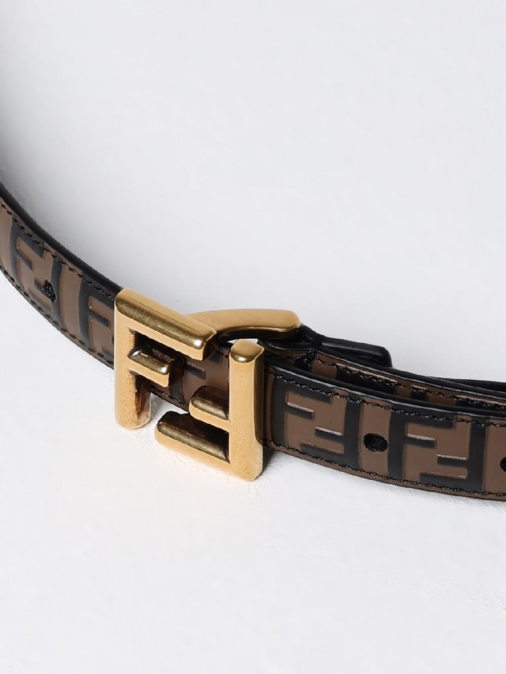 Giglio Cintura FF Diamonds Fendi Reversibile In Pelle