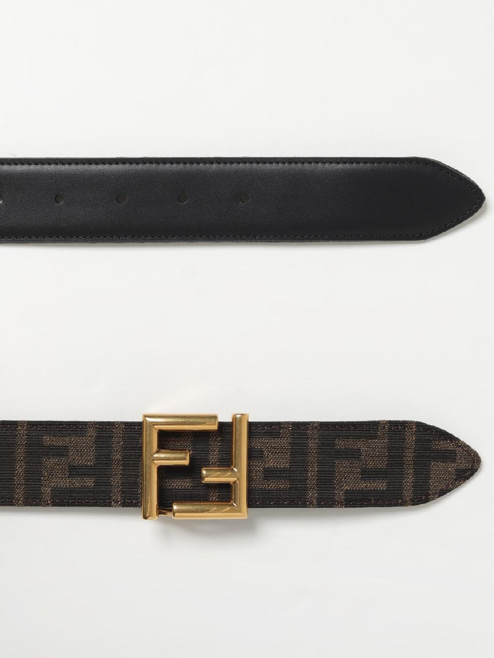 Giglio Cintura FF Fendi Reversibile In Tessuto E Pelle