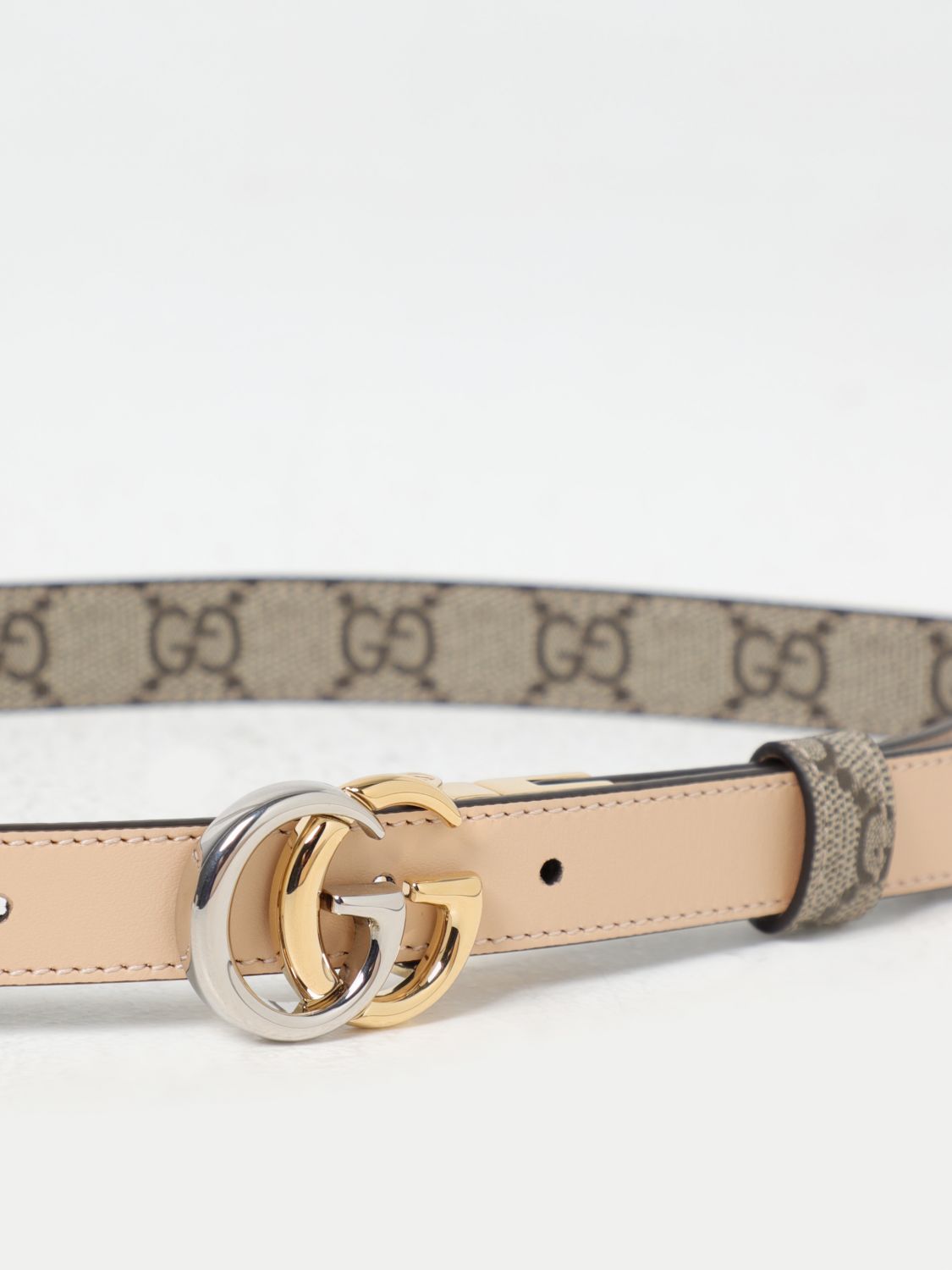 Giglio Cintura Marmont Gucci Reversibile In Pelle E Tessuto GG Supreme