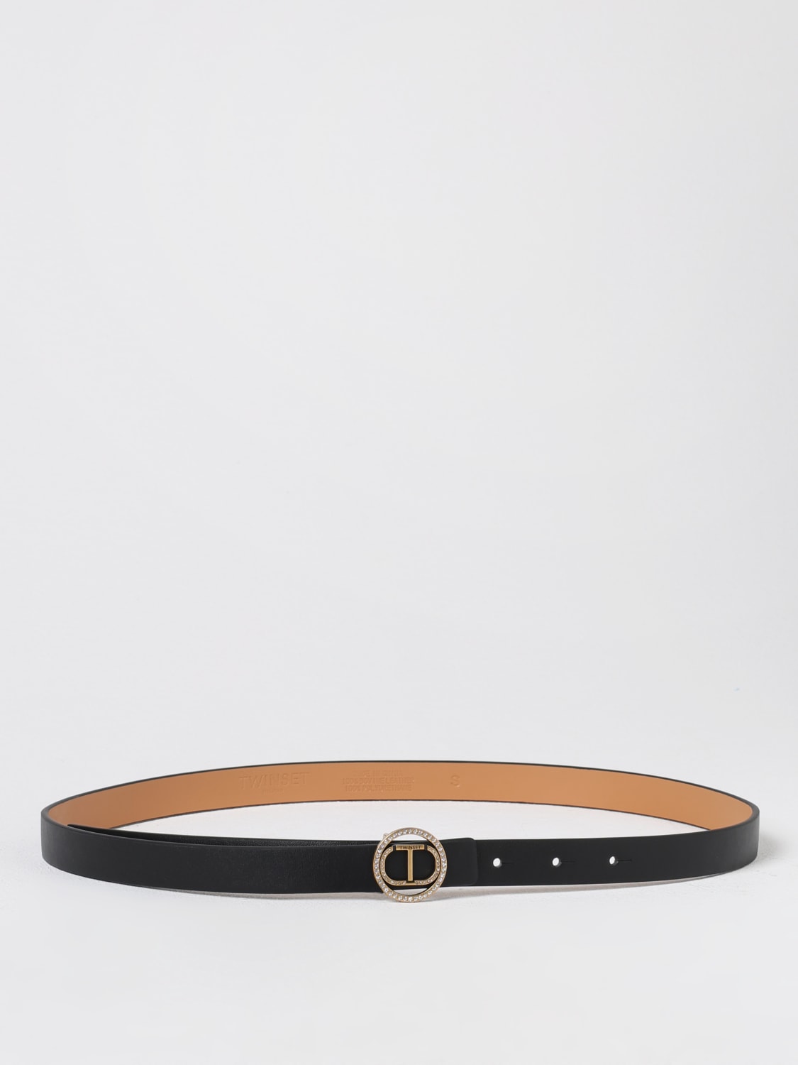 Giglio Cintura Oval T Twinset in pelle sintetica con strass