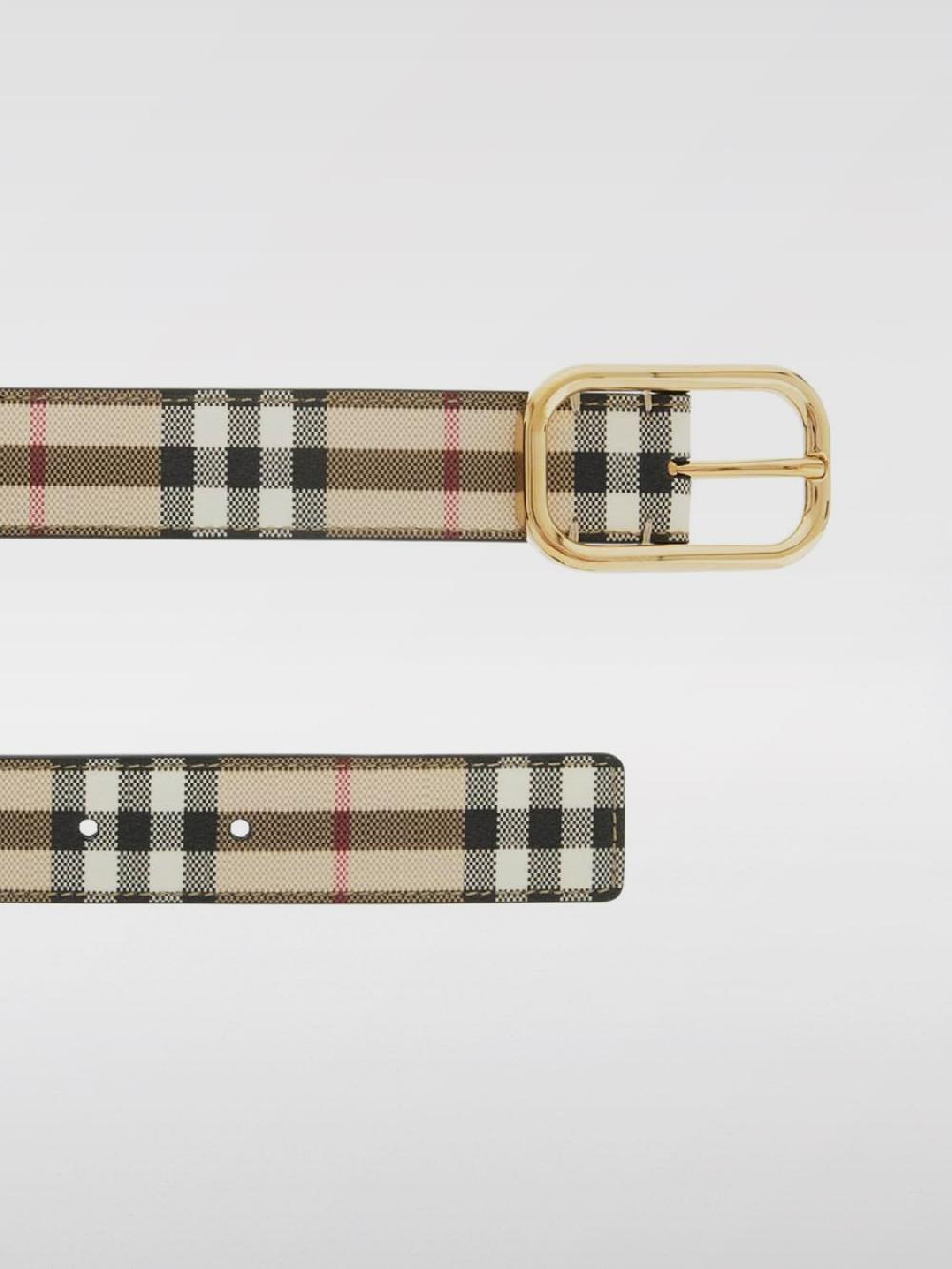 Giglio Cintura Vintage Check Burberry In Cotone Spalmato E Pelle