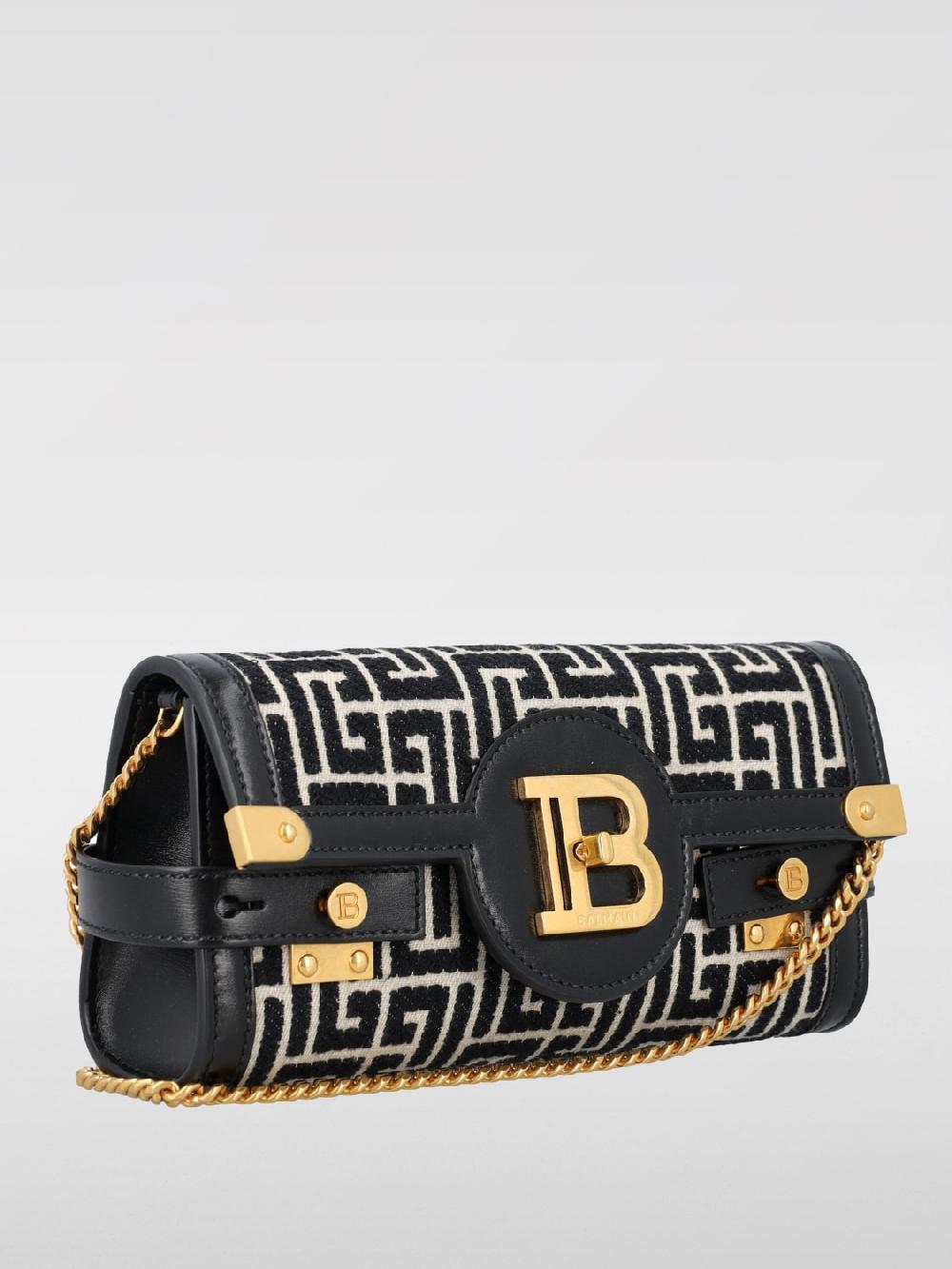Giglio Clutch B-Buzz Balmain In Canvas Con Monogram Jacquard
