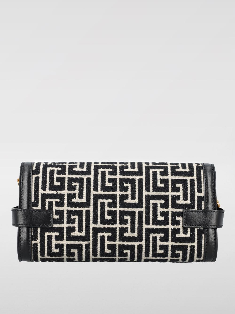 Giglio Clutch B-Buzz Balmain In Canvas Con Monogram Jacquard