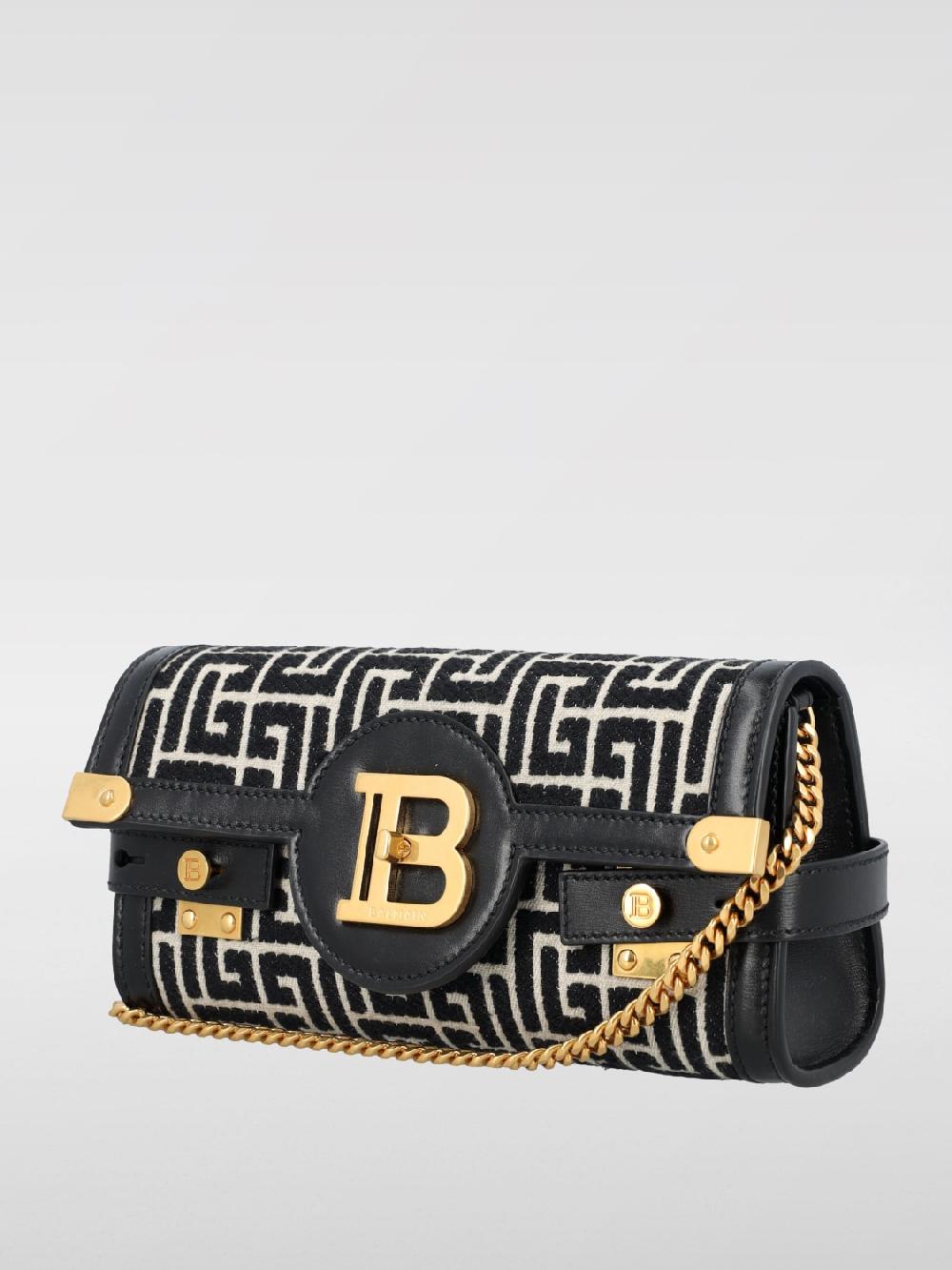 Giglio Clutch B-Buzz Balmain In Canvas Con Monogram Jacquard