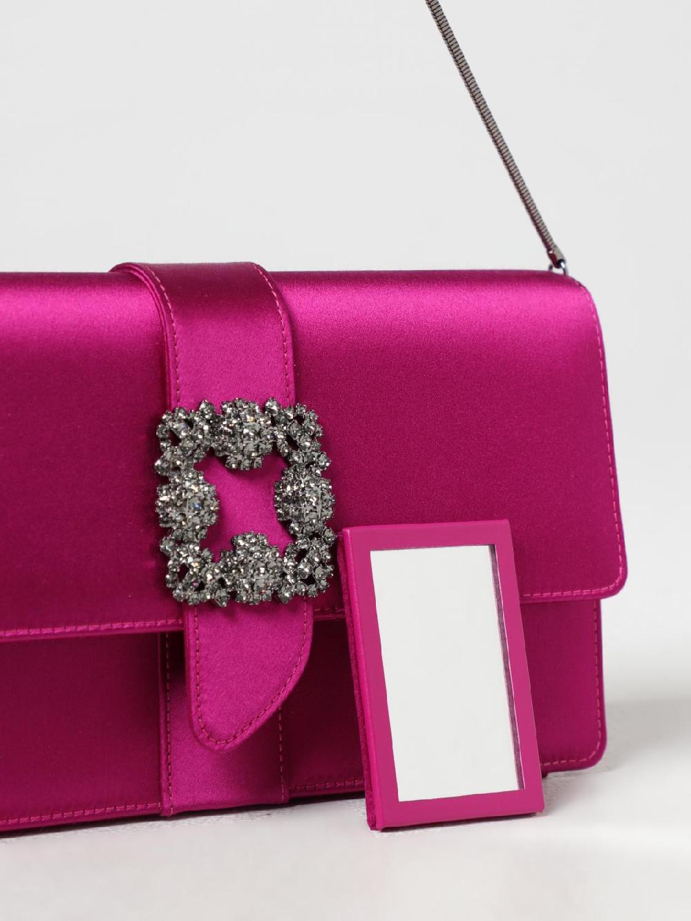 Giglio Clutch Capri Manolo Blahnik In Raso Con Tracolla