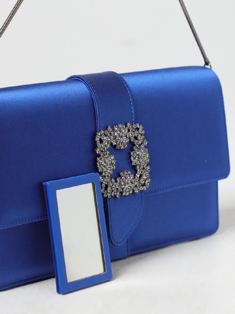 Giglio Clutch Capri Manolo Blahnik In Raso Con Tracolla