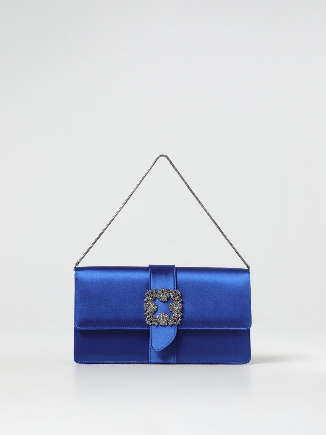 Giglio Clutch Capri Manolo Blahnik in raso con tracolla