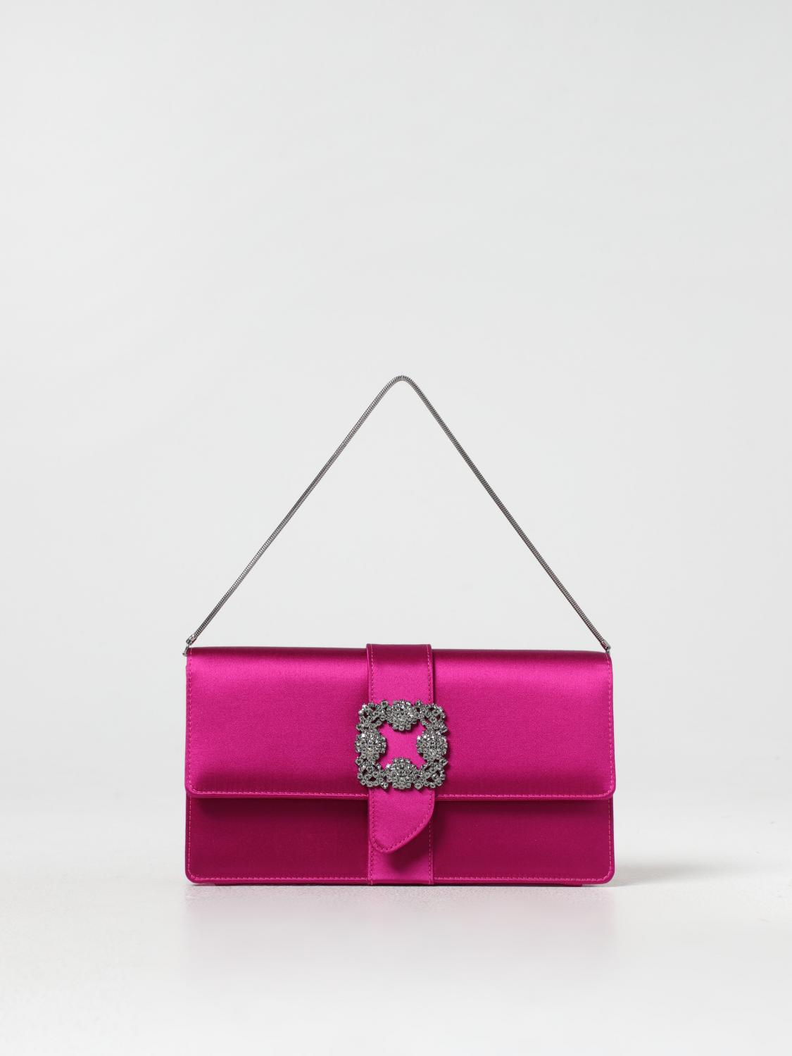 Giglio Clutch Capri Manolo Blahnik in raso con tracolla