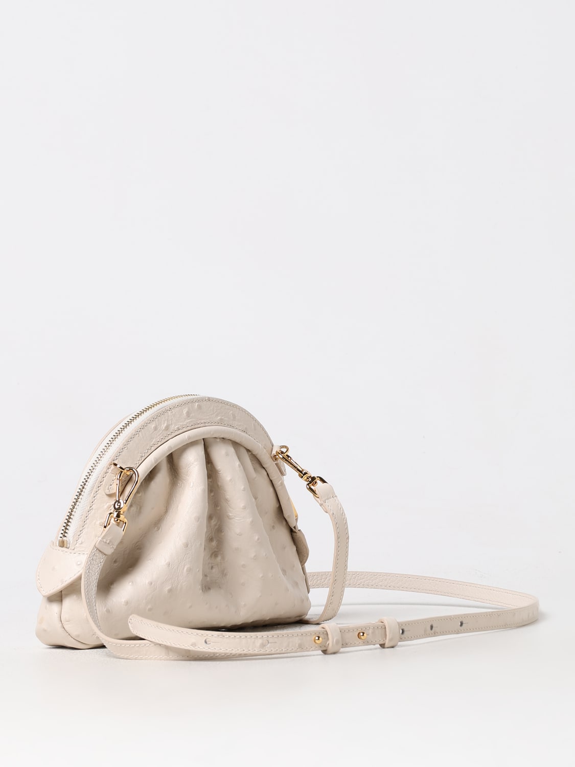 Giglio Clutch Cheek Ostrich Coccinelle In Pelle Stampa Struzzo