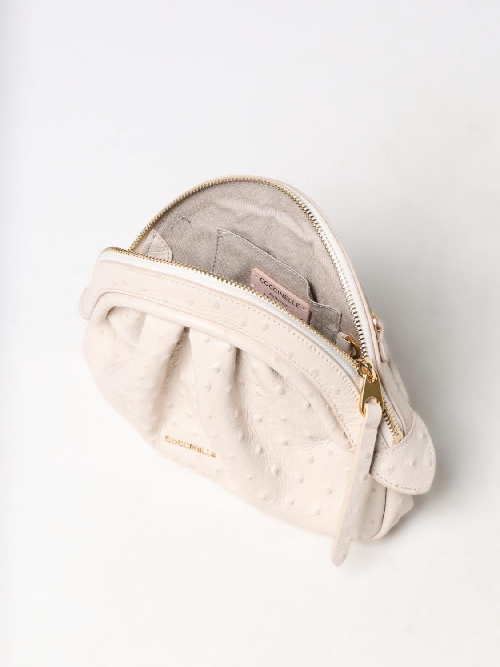 Giglio Clutch Cheek Ostrich Coccinelle In Pelle Stampa Struzzo