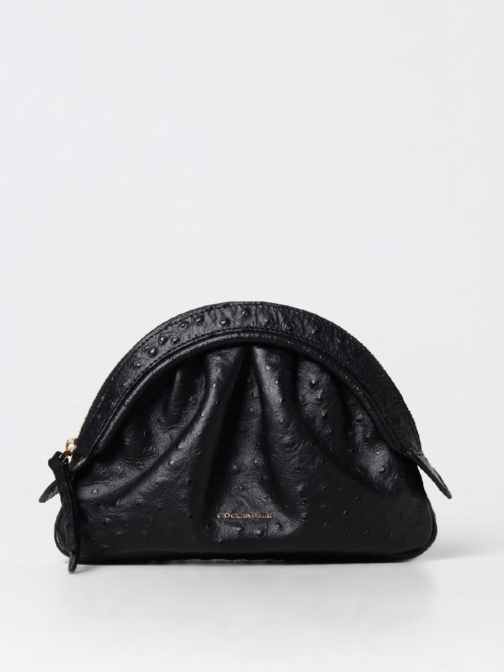 Giglio Clutch Cheek Ostrich Coccinelle in pelle stampa struzzo
