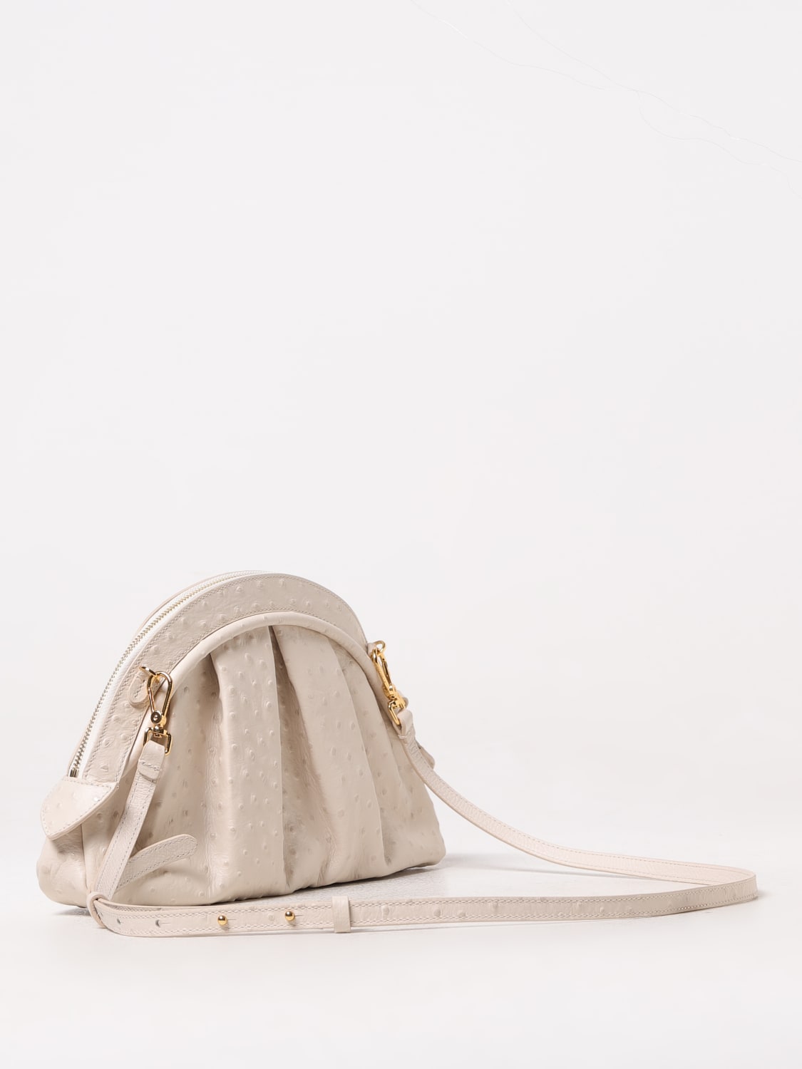 Giglio Clutch Cheek Ostrich Coccinelle In Pelle Stampa Struzzo