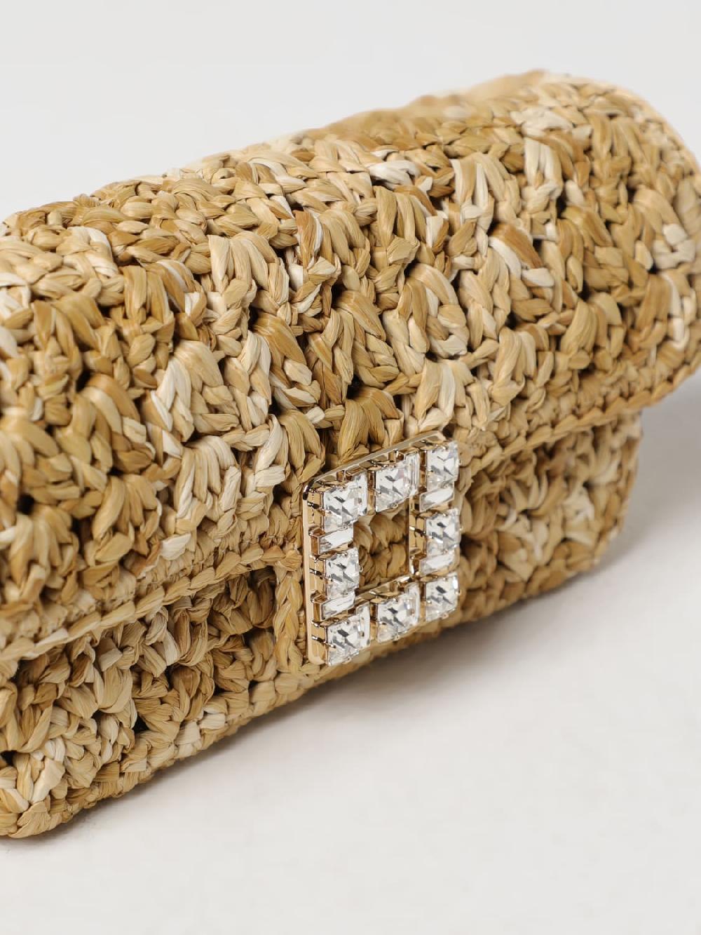 Giglio Clutch Jeu De Fille Mini Roger Vivier In Rafia