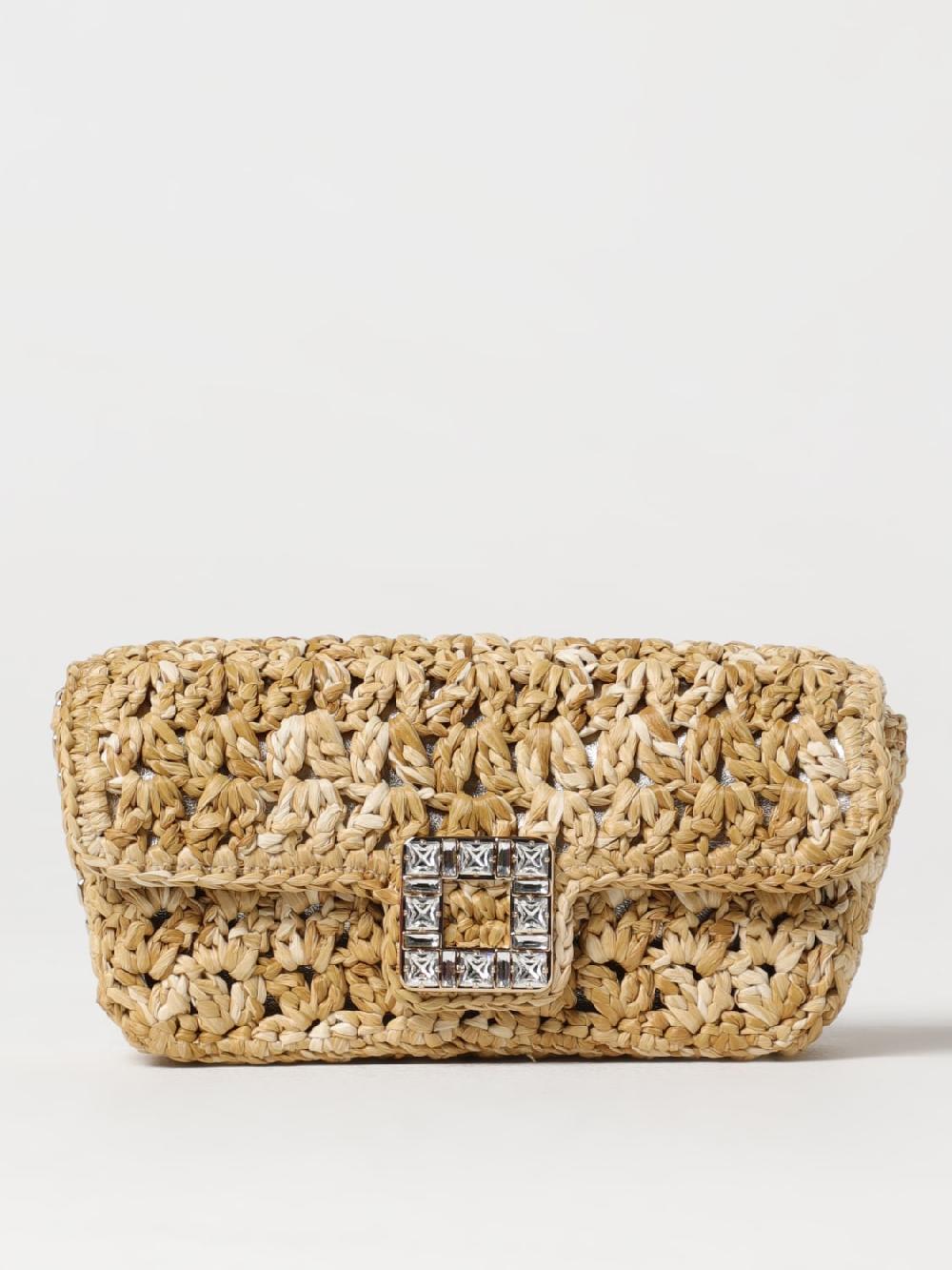 Giglio Clutch Jeu De Fille mini Roger Vivier in rafia