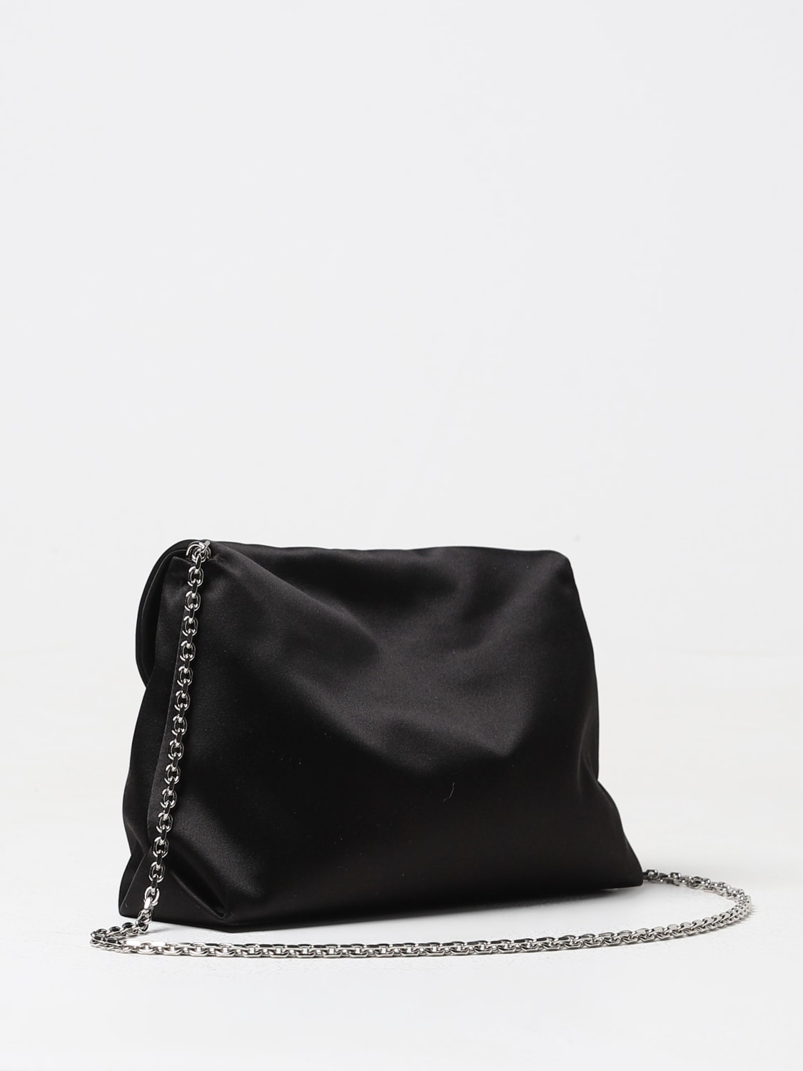 Giglio Clutch Micro Drapé Roger Vivier In Raso Con Fibbia Bouquet Gioiello