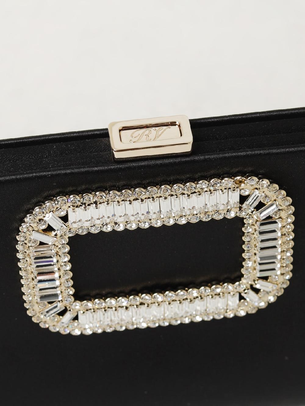Giglio Clutch Pilgrim Roger Vivier In Raso Con Fibbia Gioiello