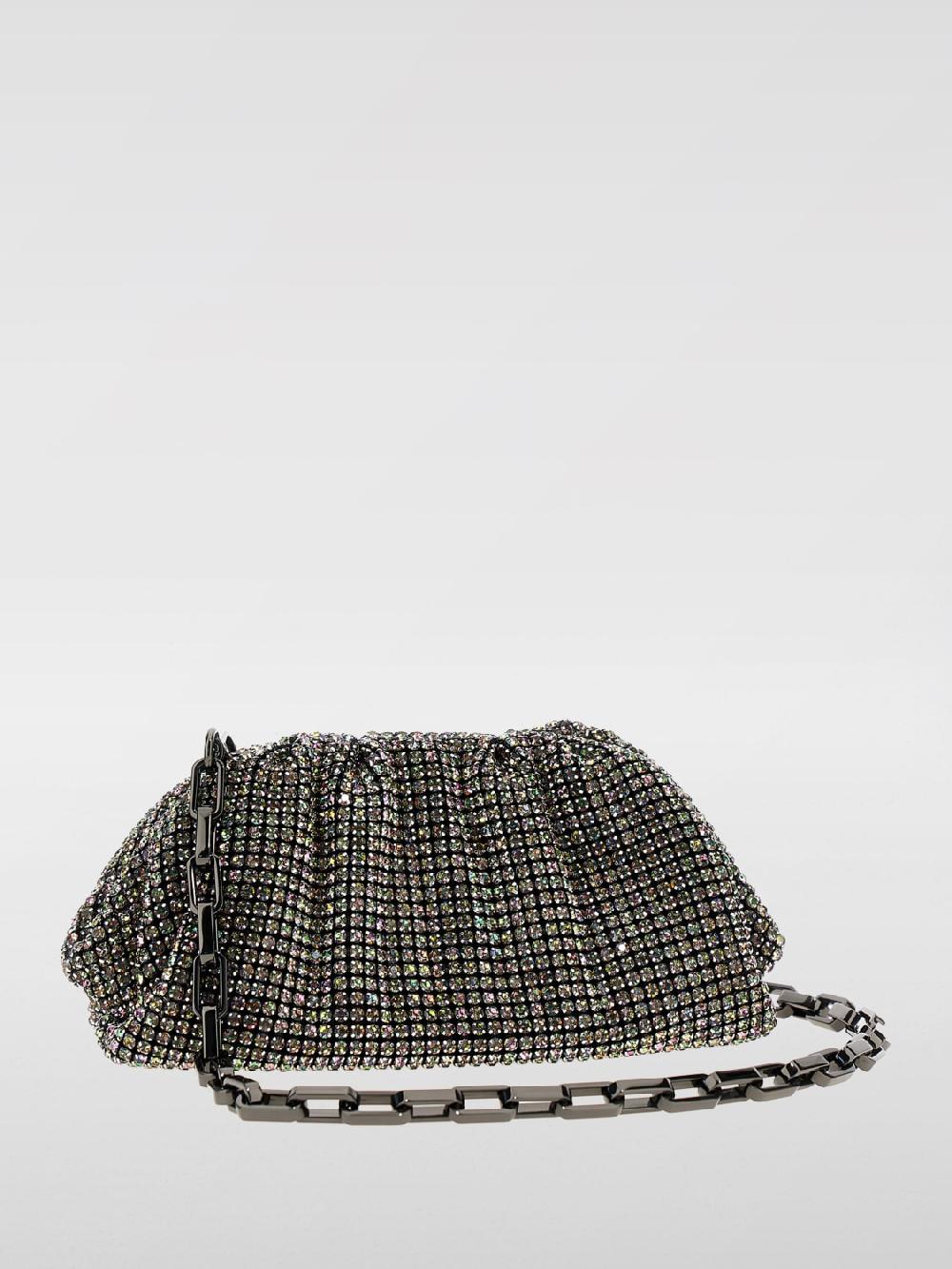 Giglio Clutch Rhinestone Chainmail Self-Portrait In Maglia Metallica Con Strass All Over