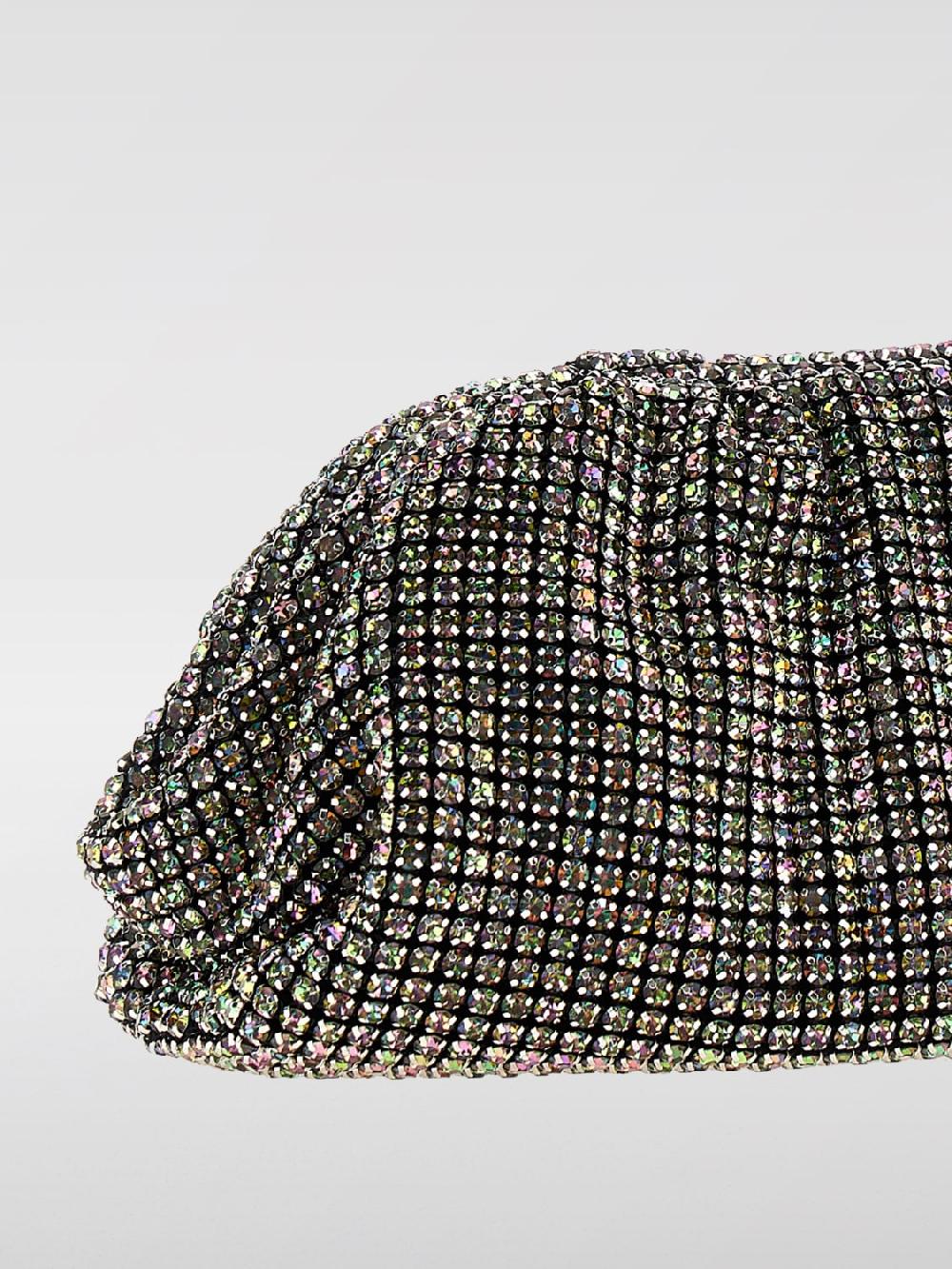 Giglio Clutch Rhinestone Chainmail Self-Portrait In Maglia Metallica Con Strass All Over