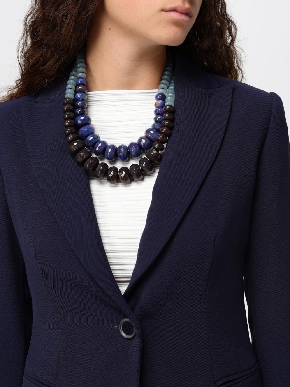Giglio Collana Emporio Armani In Resina Sfaccettata Ed Ottone