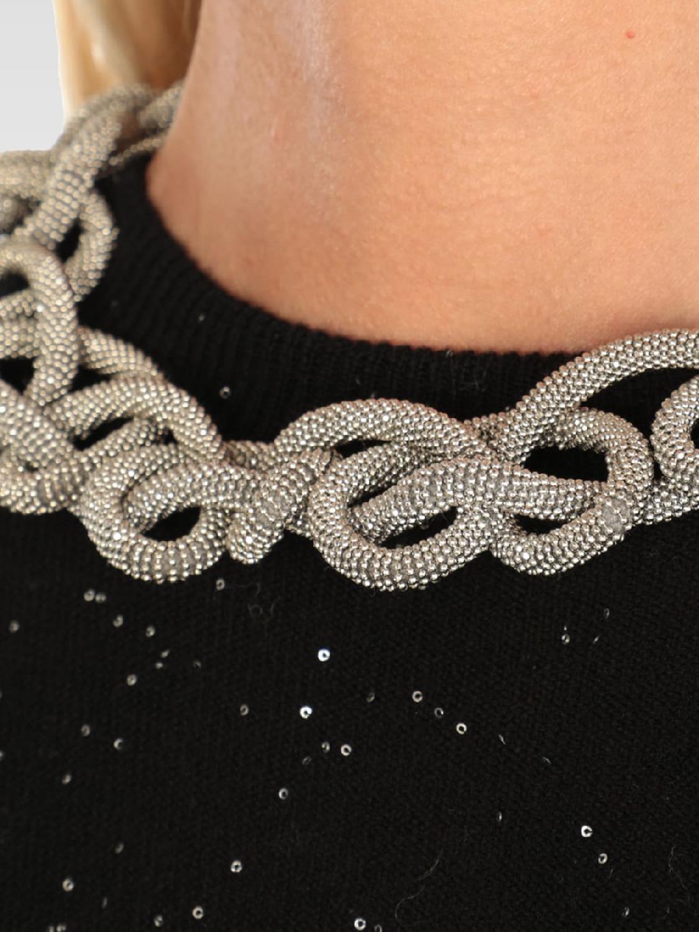 Giglio Collana Fabiana Filippi In Ottone Con Strass All Over
