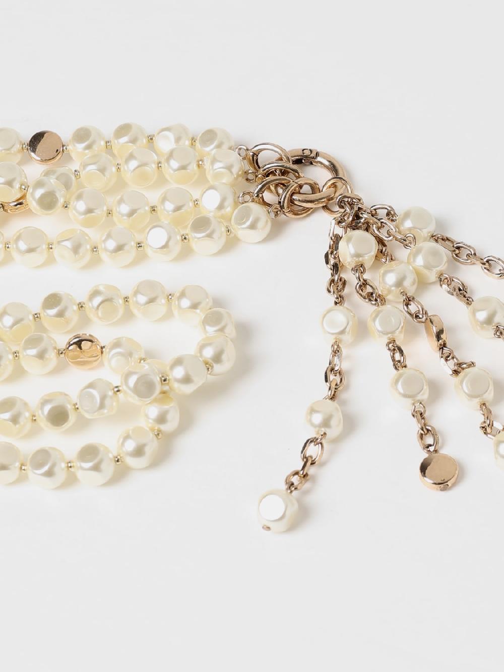 Giglio Collana Giselle 'S Max Mara In Ottone Con Perle Sintetiche