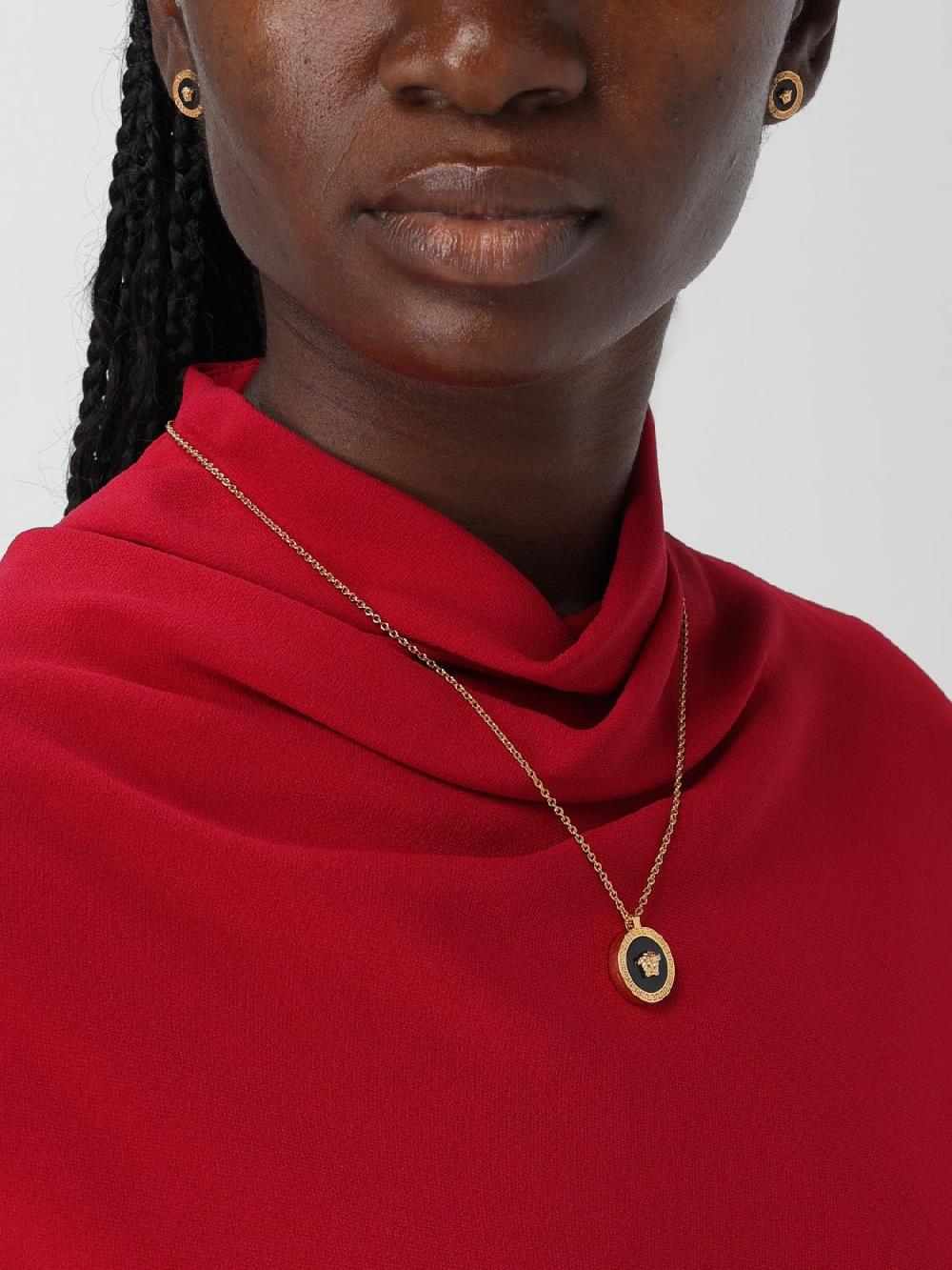 Giglio Collana Medusa Versace In Ottone Con Ciondolo