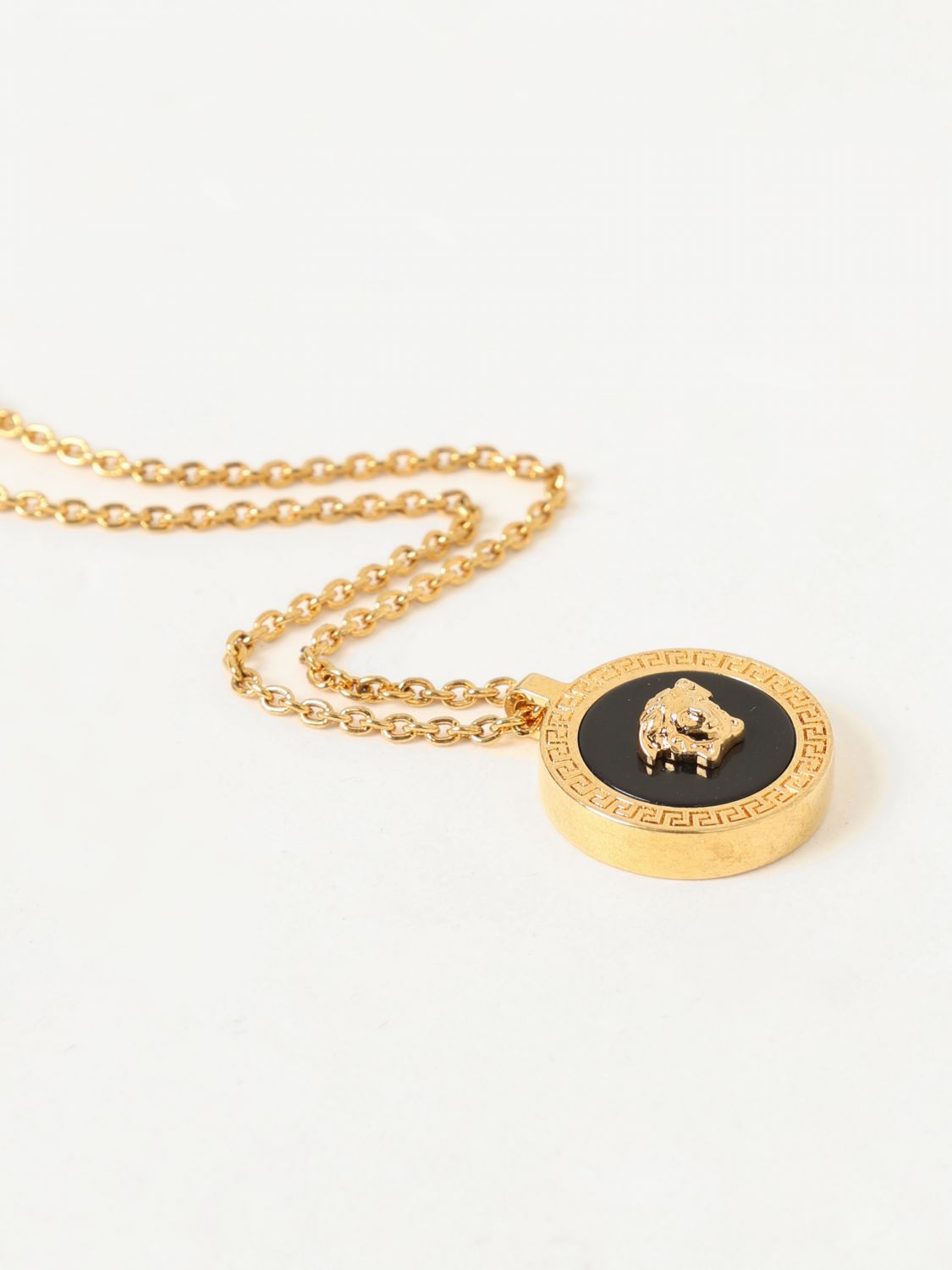 Giglio Collana Medusa Versace In Ottone Con Ciondolo