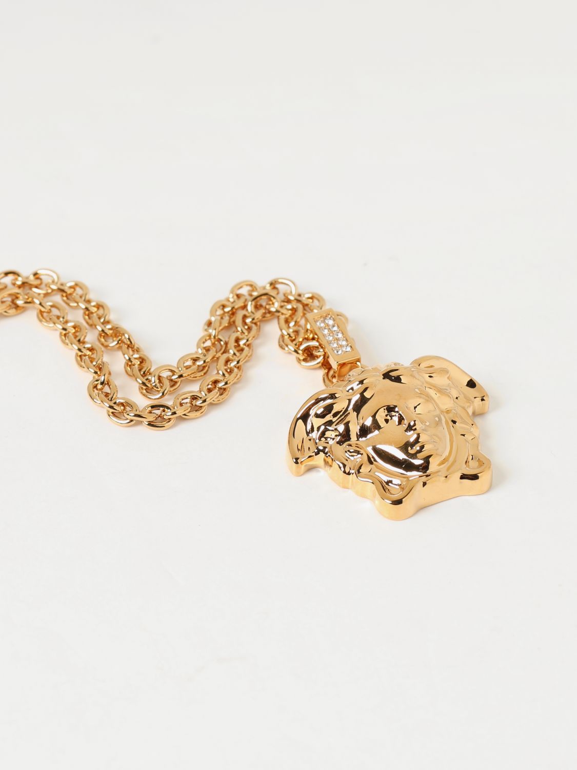 Giglio Collana Medusa Versace In Ottone Con Ciondolo