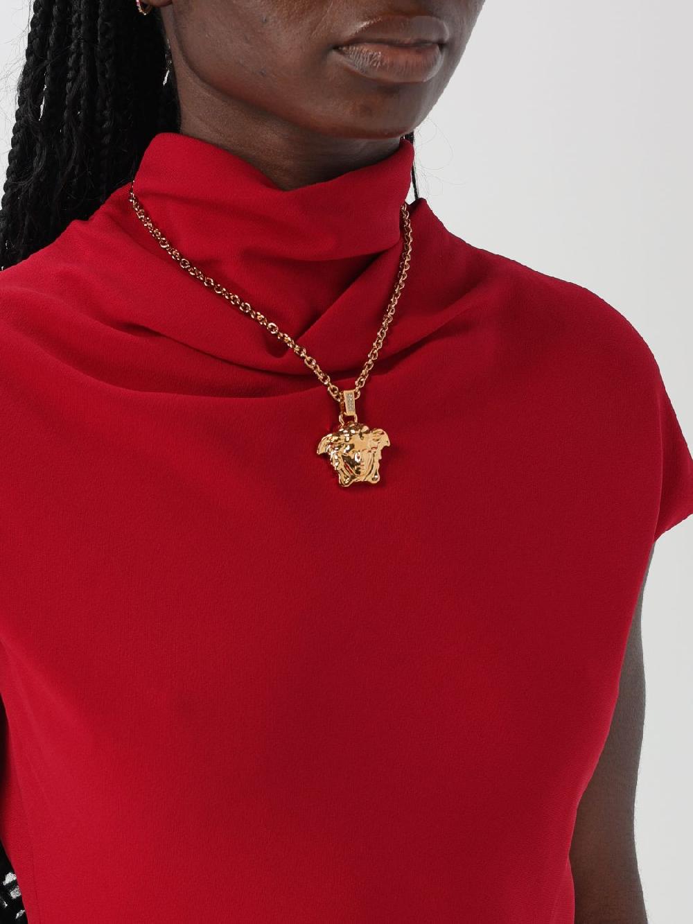Giglio Collana Medusa Versace In Ottone Con Ciondolo