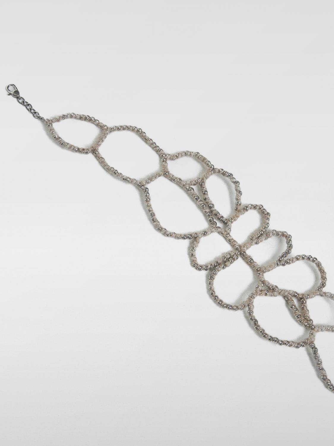 Giglio Collana Ramage Brunello Cucinelli In Argento E Lana Mohair