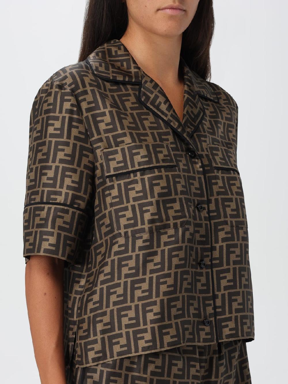 Giglio Completo Da Notte In Twill Con Logo FF Fendi