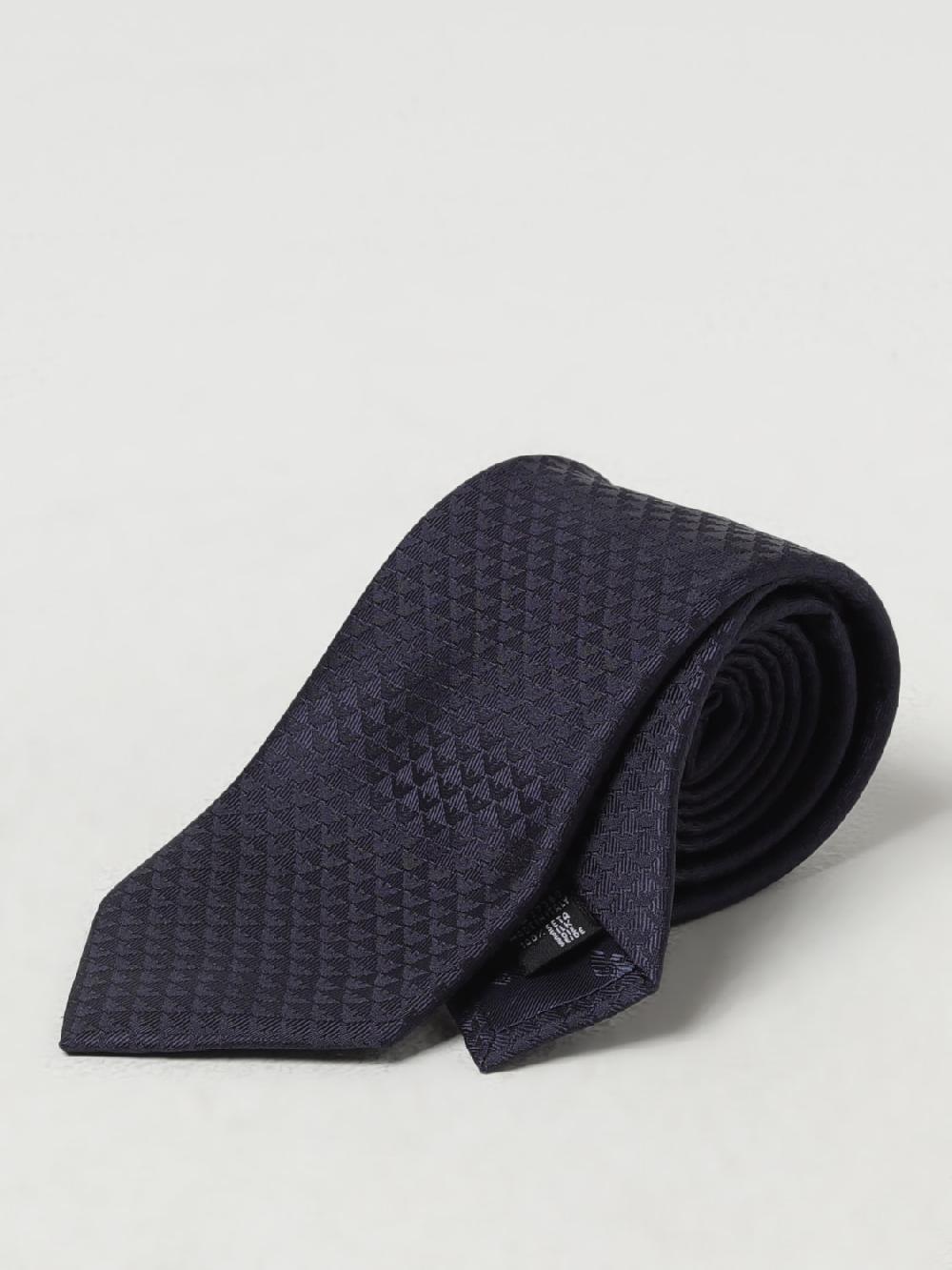 Giglio Cravatta Emporio Armani in seta con Eagle jacquard