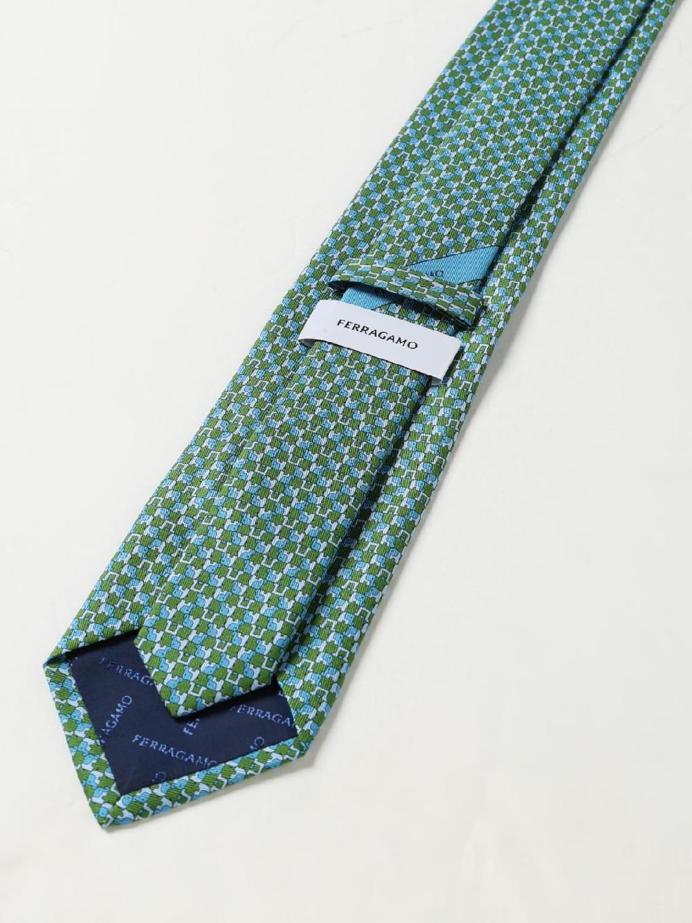 Giglio Cravatta Gancini Ferragamo In Seta Con Stampa Grafica
