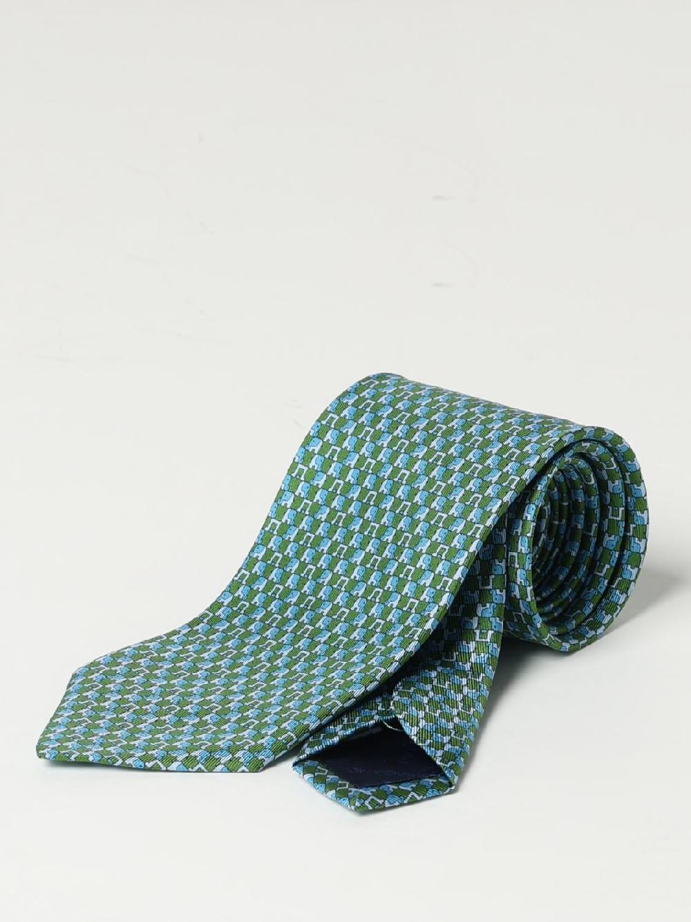 Giglio Cravatta Gancini Ferragamo in seta con stampa grafica