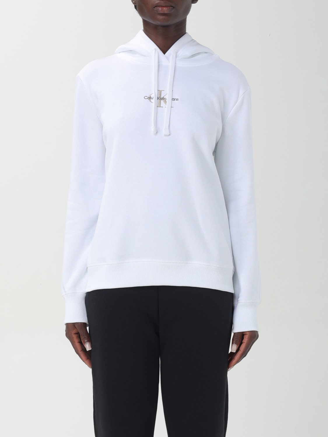 Giglio Felpa donna Calvin Klein in cotone con logo ricamato