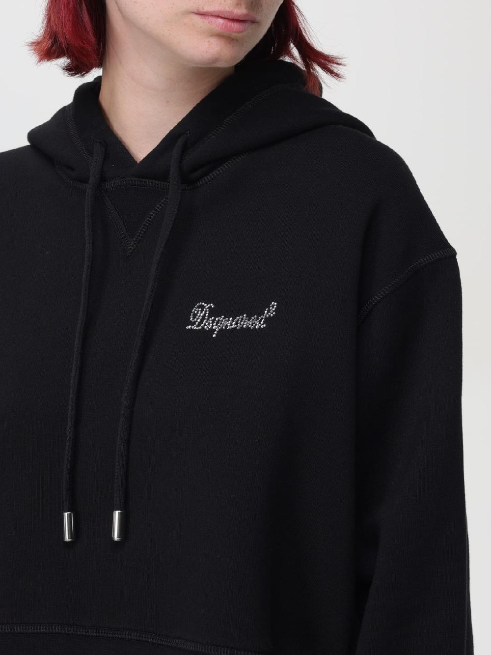 Giglio Felpa Dsquared2 In Cotone Con Logo Di Strass