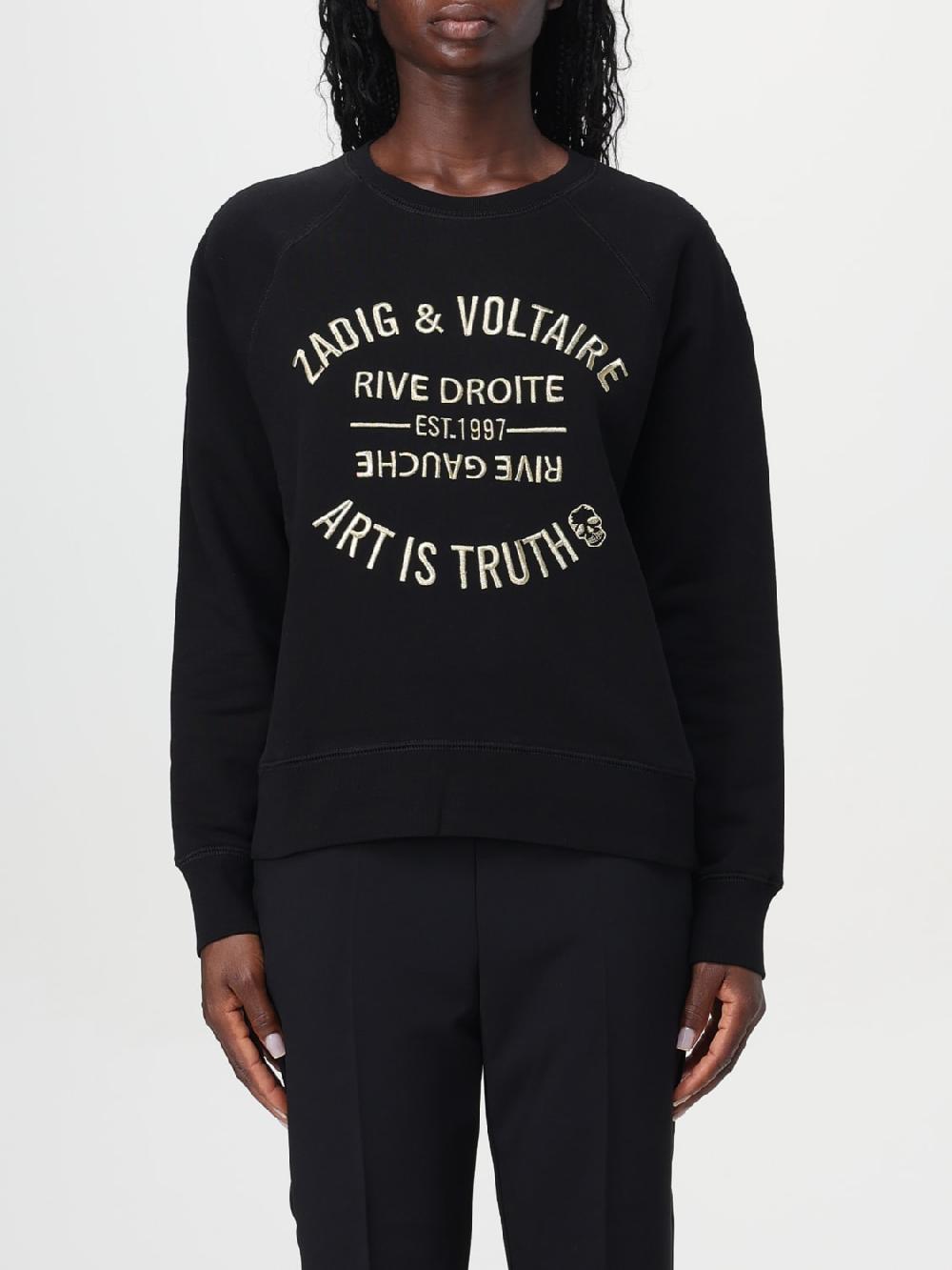 Giglio Felpa in cotone biologico con logo ricamato Zadig & Voltaire