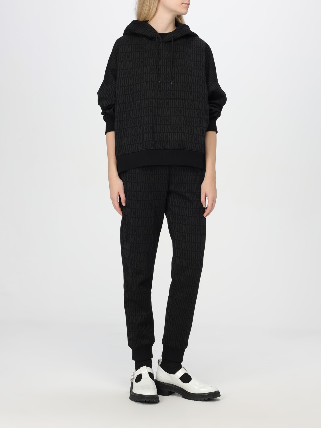 Giglio Felpa Moschino Couture In Cotone Con Logo All-over
