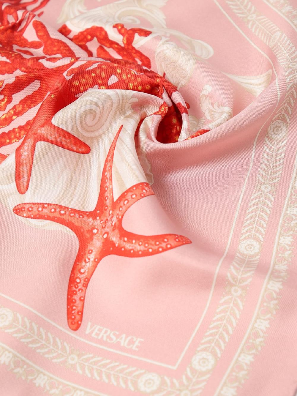 Giglio Foulard Barocco Sea Versace In Seta Stampata