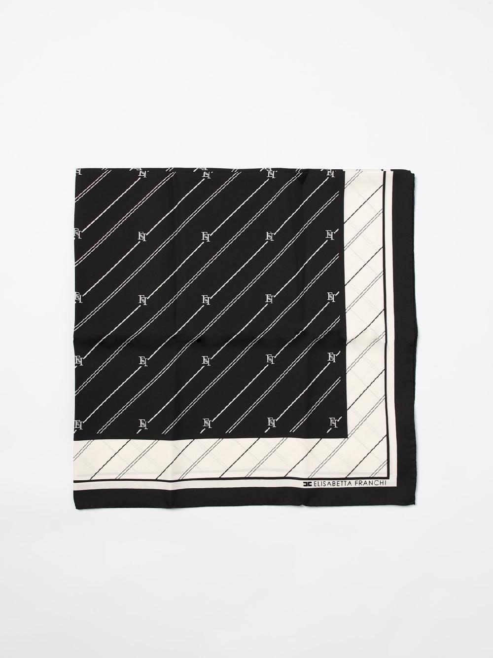 Giglio Foulard Elisabetta Franchi in seta con logo jacquard
