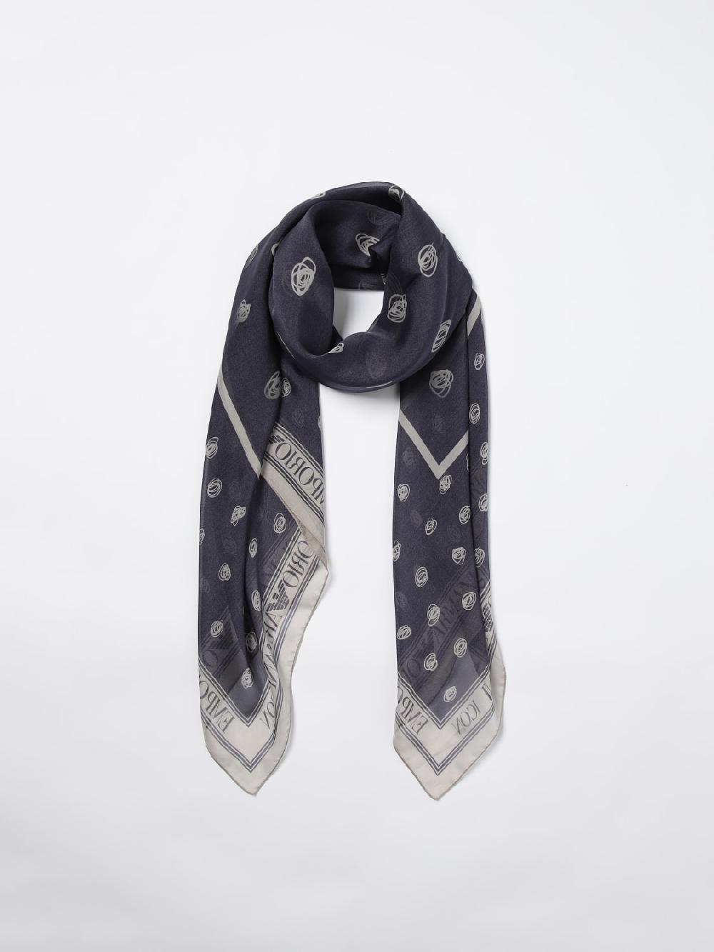 Giglio Foulard Emporio Armani In Seta Con Logo Jacquard